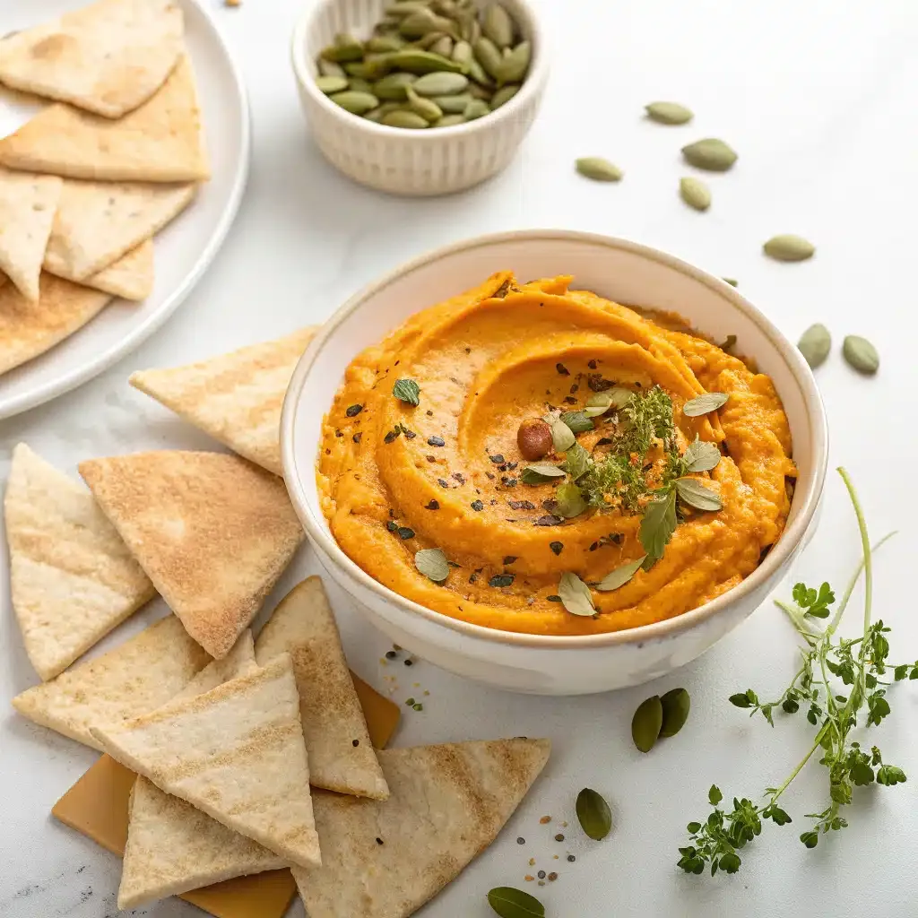 Pumpkin Hummus with Pita Chips – Make It Tonight