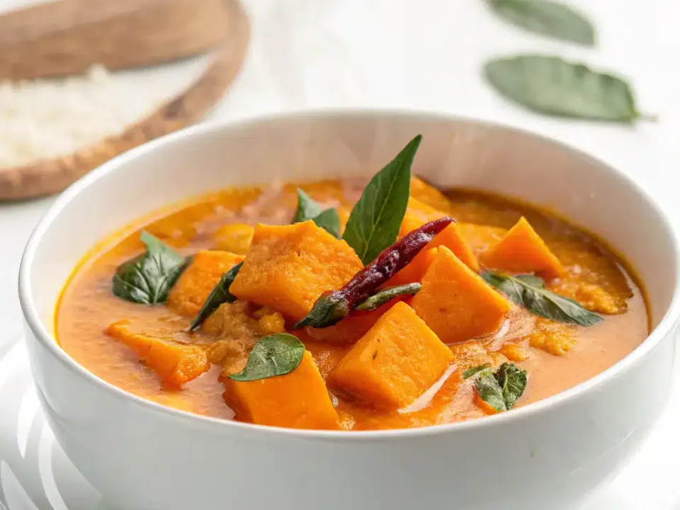 One-Pot Thai Pumpkin Curry Soup in a bowl