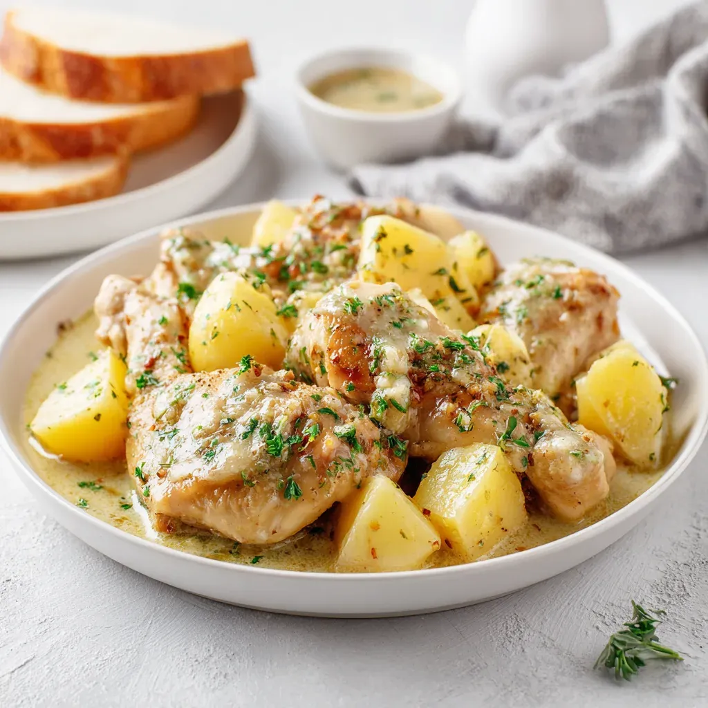 Garlic Parmesan Crockpot Chicken and Potatoes