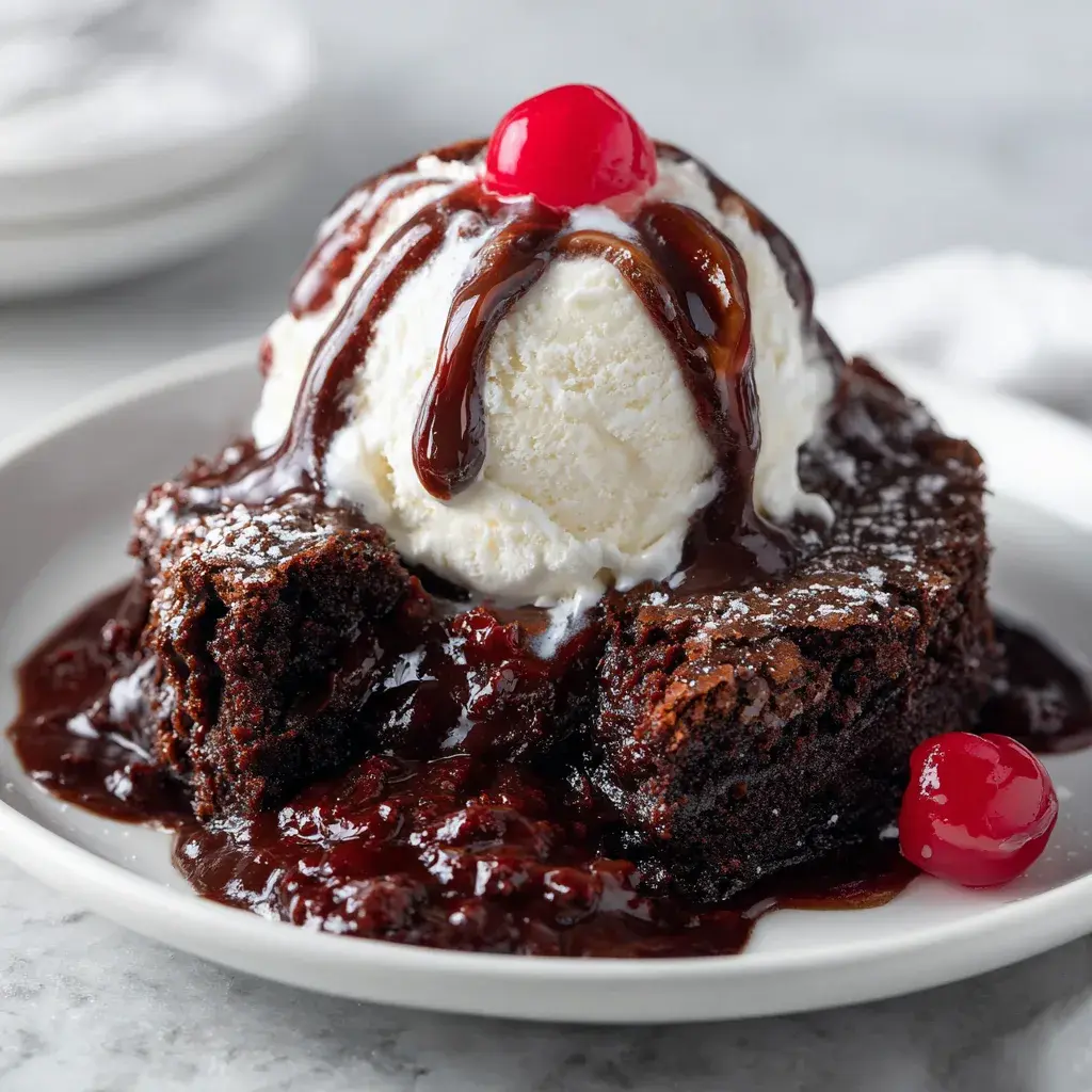 Crockpot Gooey Chocolate Lava Brownie Cake