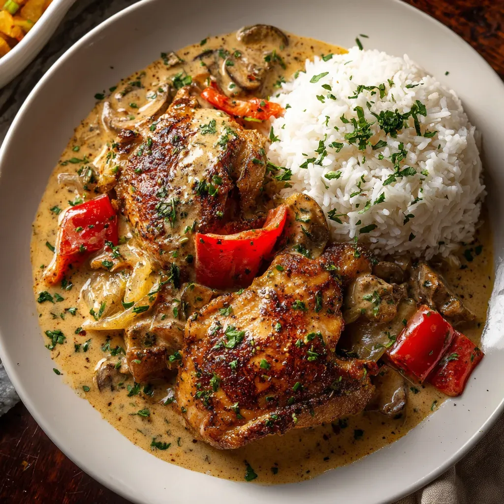 Smothered Cajun Chicken with creamy Cajun gravy