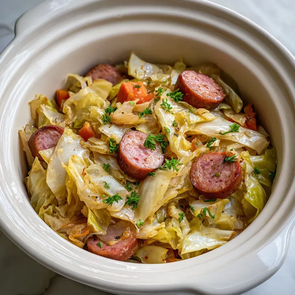 slow cooker cabbage and sausage recip