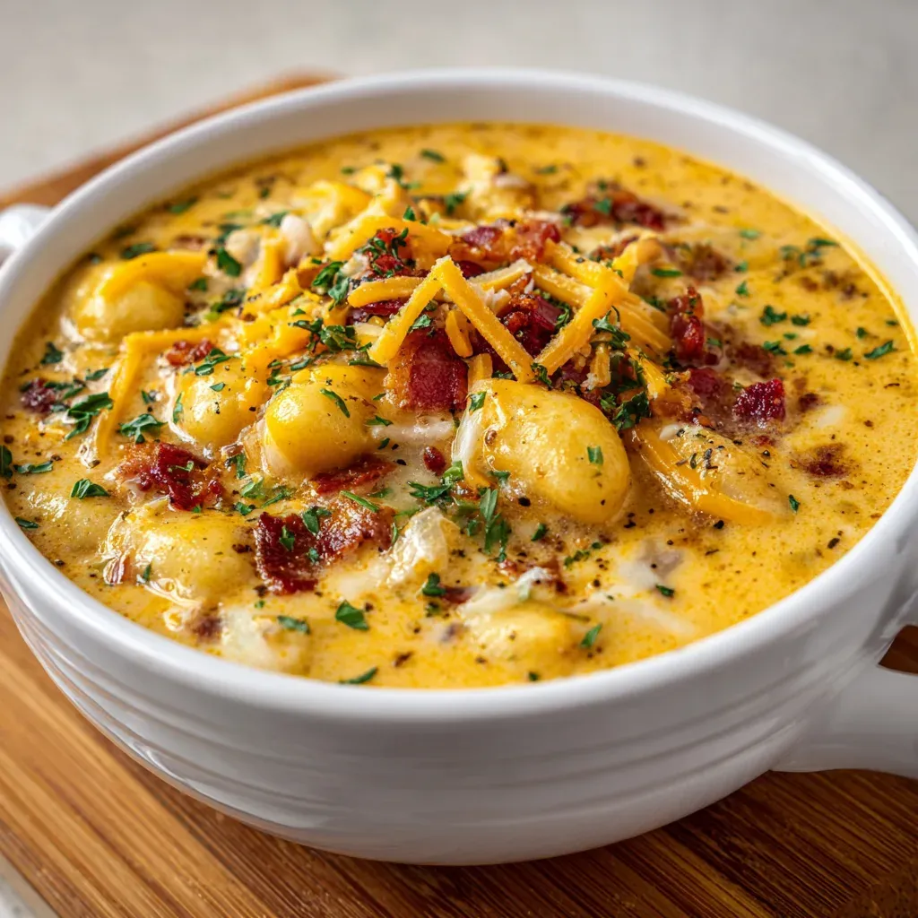 Bacon Cheddar Gnocchi Soup