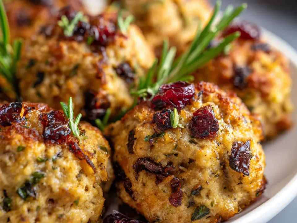 Cranberry Turkey Stuffing Balls