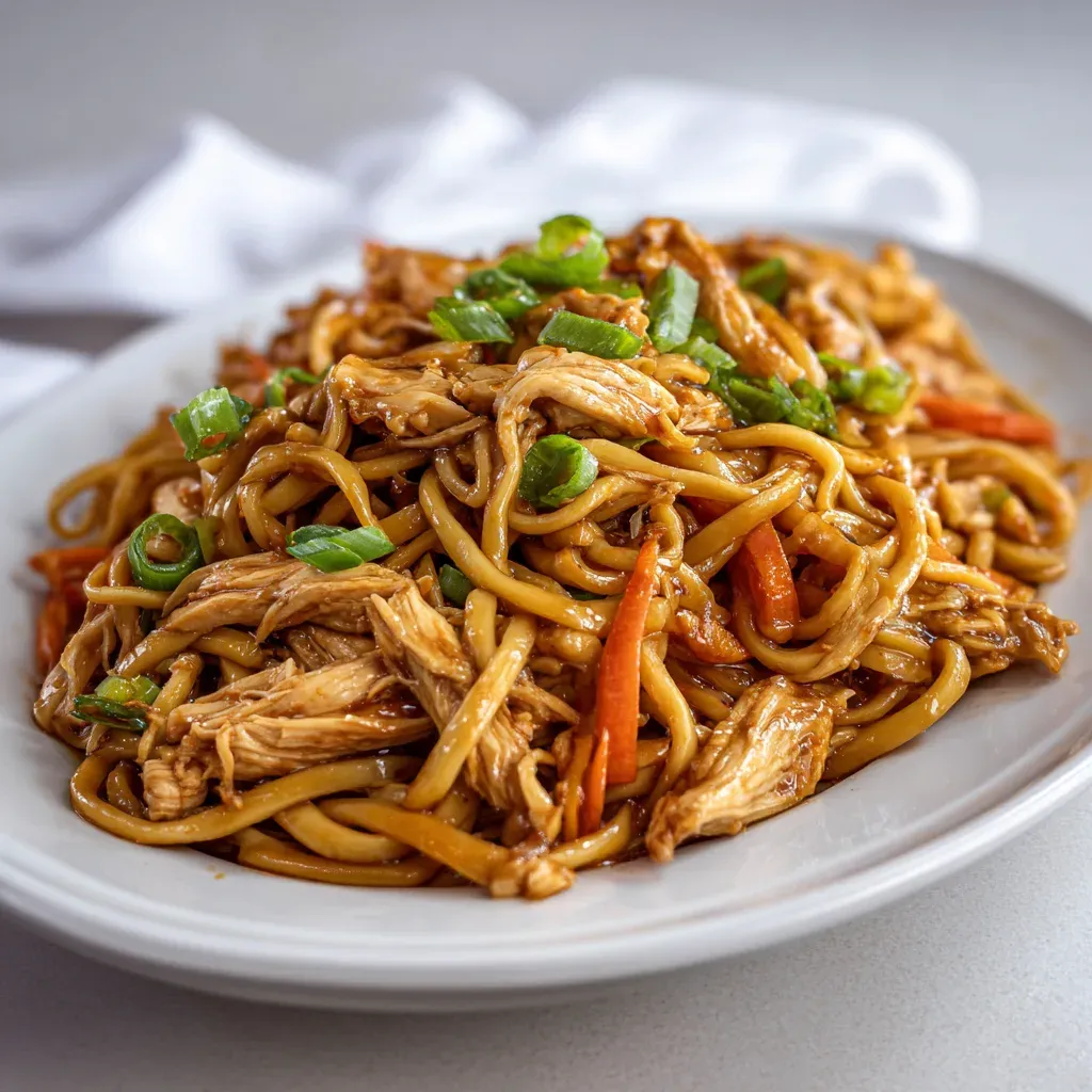 Crockpot Chicken Lo Mein was born on one of my loud,