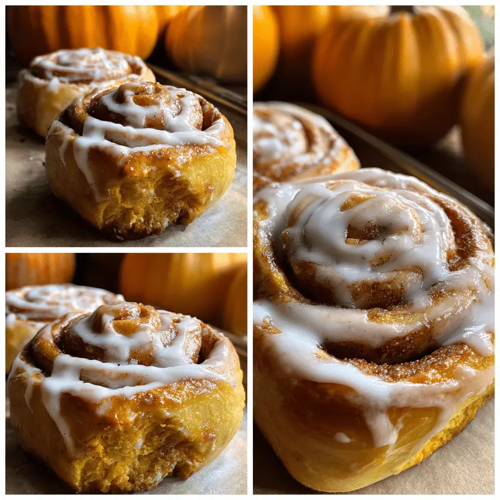 Sourdough pumpkin cinnamon rolls freshly baked on a wooden table