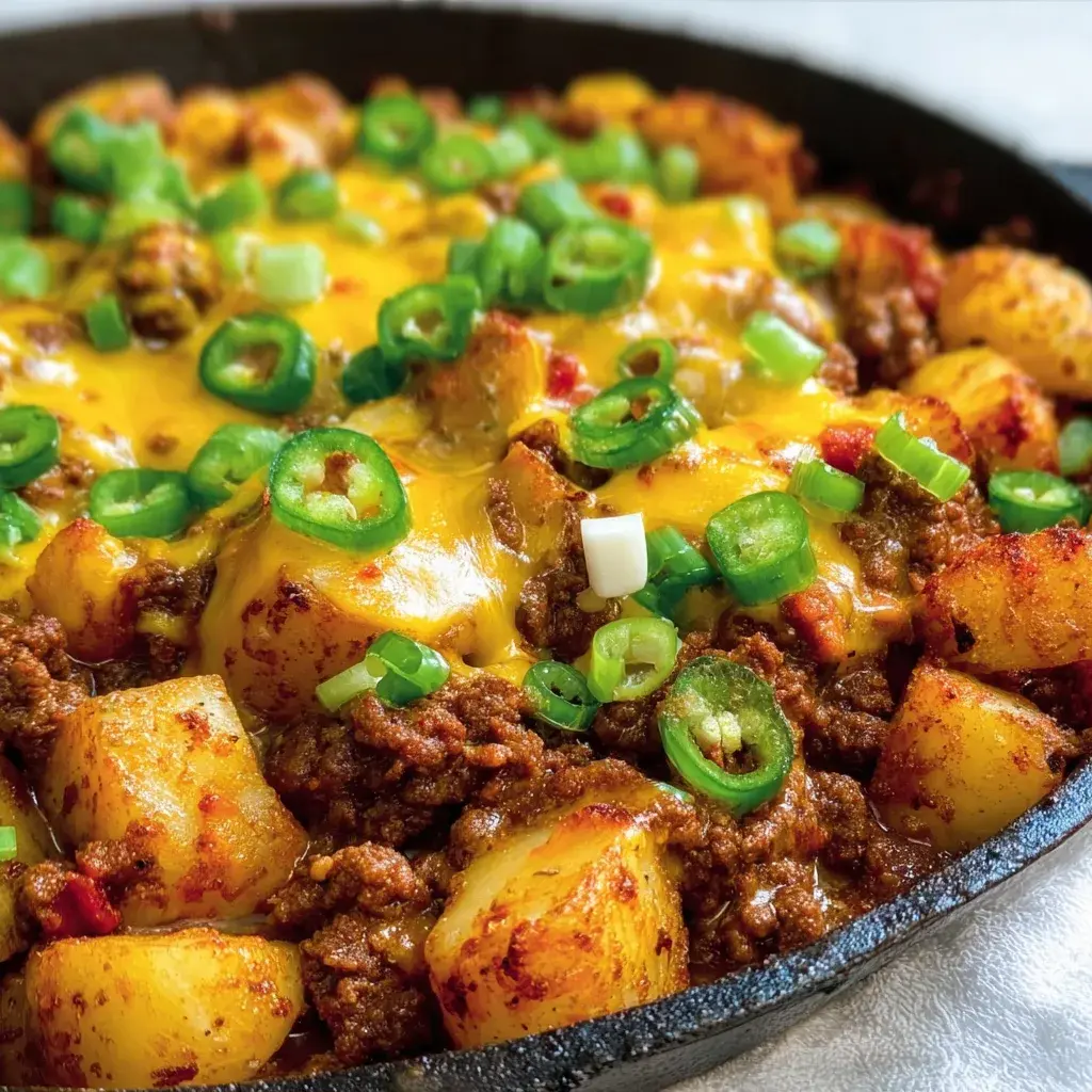 Chili Cheese Potato Skillet: Irresistibly Cheesy & Perfectly Spicy!