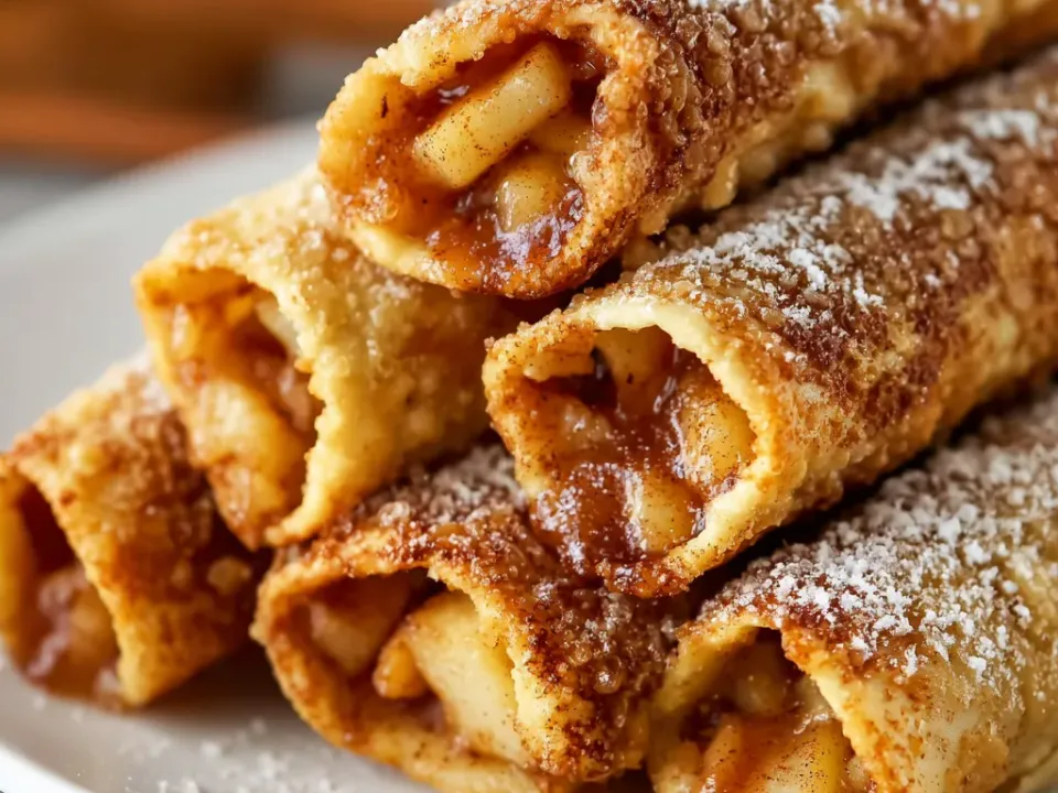 Rolled taquitos with a crisp cinnamon-sugar exterior, dusted and lightly browned