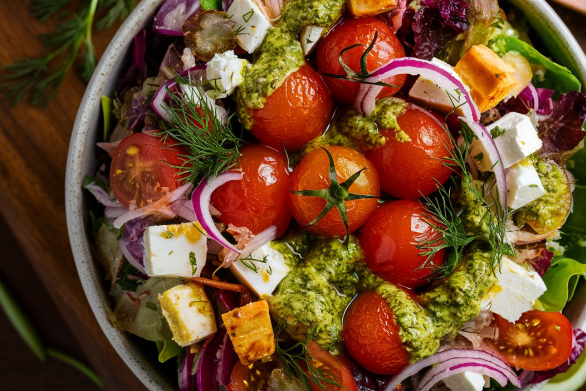 Farro with Blistered Tomatoes and Pesto"Farro and Tomato Salad" "Pesto Farro with Tomatoes" "Farro with Blistered Cherry Tomatoes"