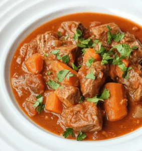 Slow Cooker Tripe Stew in a rustic bowl