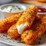 Buffalo Chicken Mozzarella Sticks: Irresistibly Crispy & Cheesy!