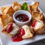 Deep-Fried Strawberry Cheesecake Wontons – Irresistibly Crispy!