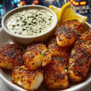 Garlic Butter Cod Bites with Creamy Lemon Herb Dip - Irresistible!