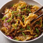 Potsticker Noodle Bowl with Beef & Cabbage Slaw You’ll Crave!