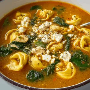 Mediterranean Tortellini Soup with Spinach, Feta & Chicken — Irresistible!
