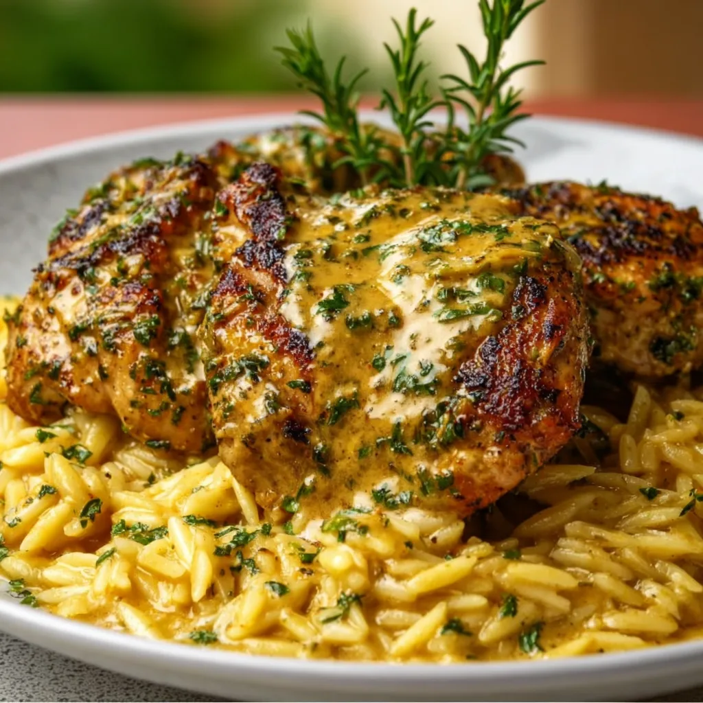Crockpot Mustard Herb Chicken & Creamy Orzo: Comfort Food Bliss!