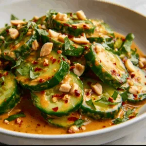 Cucumbers in Spicy Peanut Sauce: Irresistibly Zesty & Refreshing!