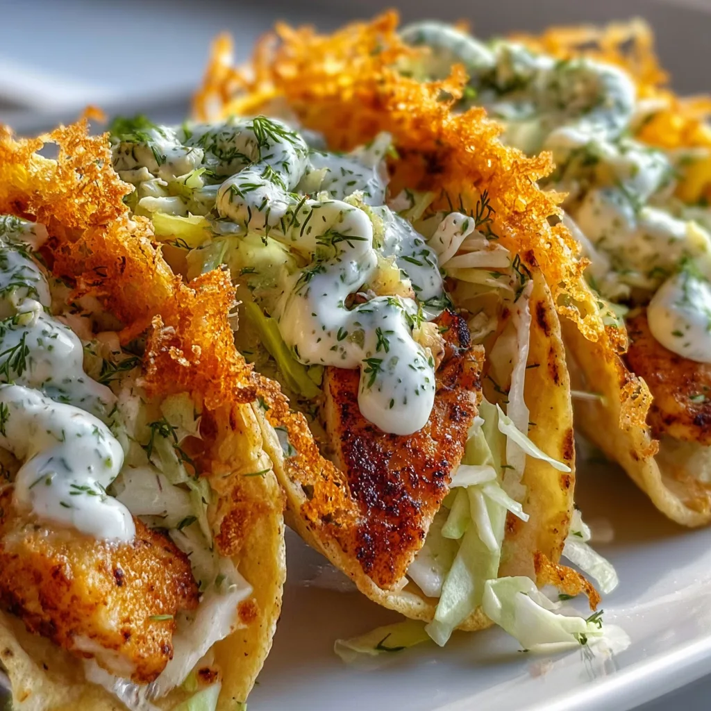 Dill Pickle Ranch Smash Chicken Tacos with Crispy Cheese Lace - Flavor Bomb!
